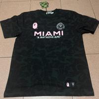 Maglietta t-shirt inter miami bape nero