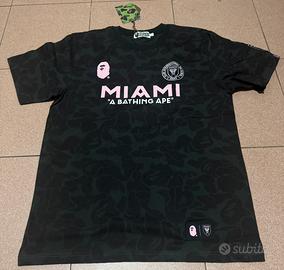 Maglietta t-shirt inter miami bape nero