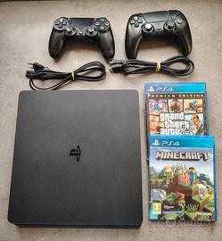 PS 4 Slim con giochi Minecraft e GTA 5