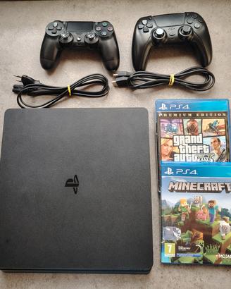 PS 4 Slim con giochi Minecraft e GTA 5