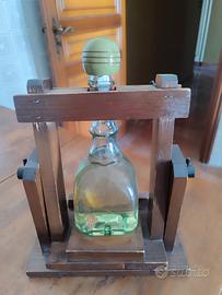 Portabottiglie legno e vetro 