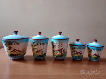 Cinque Barattoli Porta Condimenti Gualdo Tadino 