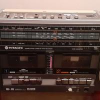Boombox radio cassette Hitachi vintage anni 80
