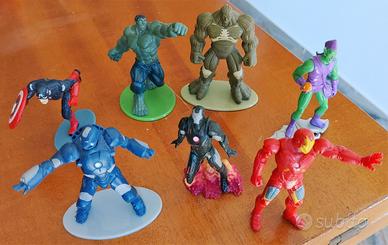 Set 7 Action Figure personaggi vari Marvel 6/7 cm