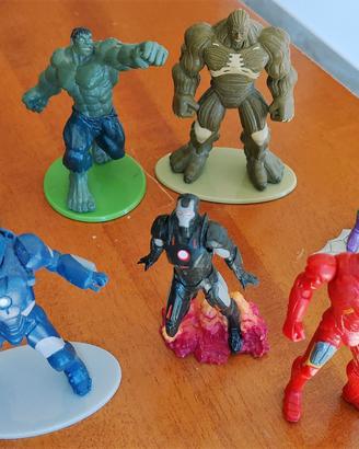 Set 7 Action Figure personaggi vari Marvel 6/7 cm