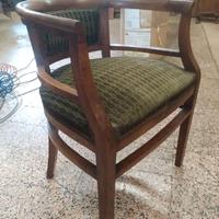 poltroncina  in noce vintage imbottita