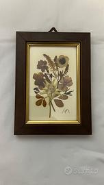 Quadro vintage Stella Alpina fiori secchi