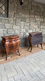 Coppia comodini antichi in noce bionda  fine ’800