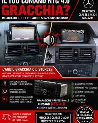 Riparazione audio Navigatore Mercedes C e GLK