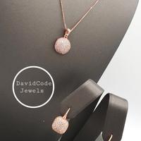 Collana ed Orecchini in Argento 925 rosa e zirconi