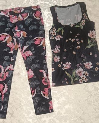 COMPLETO TEZENIS DONNA MIS M,LEGGINGS E TOP 