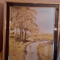 grande quadro con cornice dorata 