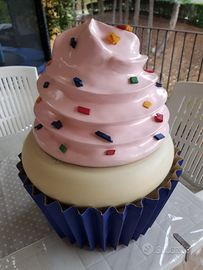 Muffin decorativo gigante in ceramica