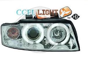 Gruppi ottici anteriori angel eyes CCFL AUDI A4 8E
