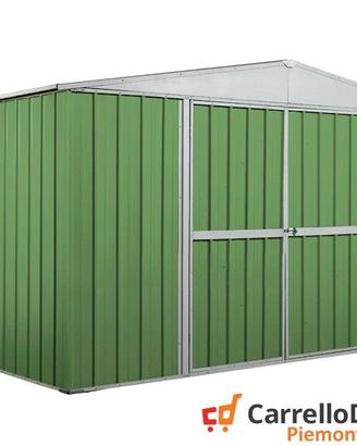 Casetta giardino acciaio 360x260 9mq verde chiaro
