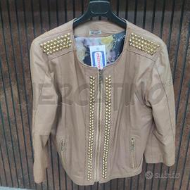 GIACCA PELLE KOR@KOR NOCCIOLA BORCHIE ORO