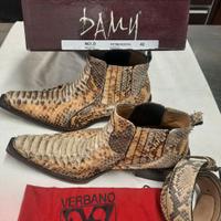 Stivaletti vero pitone albino + cintura