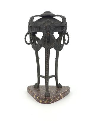 Antico braciere tripode Neoclassico bronzo XIX sec