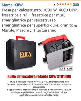 Fresatrice per calcestruzzo XIIW 1600W MOD.XTB1600