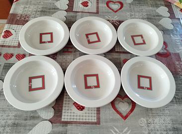 6 piatti fondi Guzzini vintage anni 70 made Italy