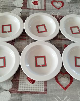 6 piatti fondi Guzzini vintage anni 70 made Italy
