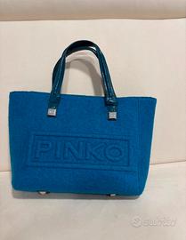 Borsa Pinko in lana cotta azzurra