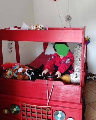 Letto 90x200 Camion dei Pompieri