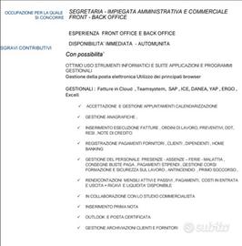 Impiegata segretaria anche part time