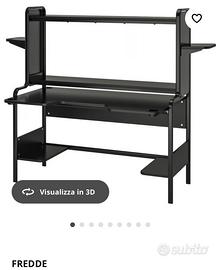 Scrivania nera da gaming Fredde