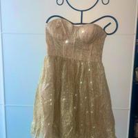 Vestito corto color oro