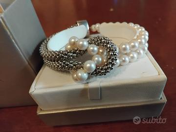 Bracciale e orecchini donna MILUNA Arg. 925 e perl