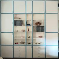 libreria modulare in legno laccato bianco