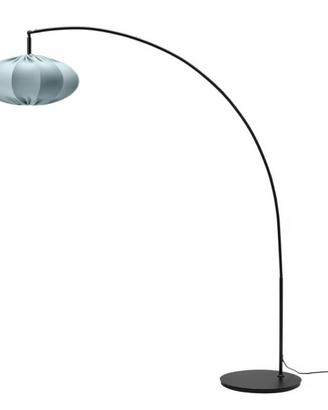 Lampada da terra, ad arco, turchese/nero