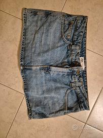mini gonna jeans zara con pantaloncino