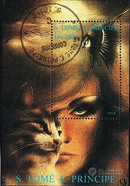 Francobollo SAO TOMÉ E PRINCIPE VOLTO DI DONNA