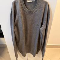 Lacoste maglione grigio 100% lana taglia M
