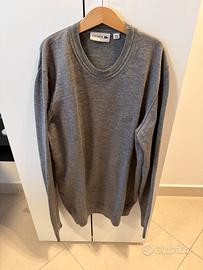 Lacoste maglione grigio 100% lana taglia M