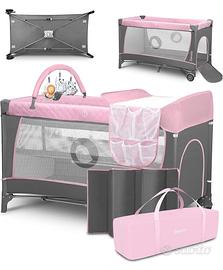 Lettino campeggio rosa bimba 