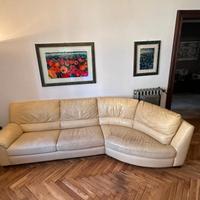 Divano angolare letto in pelle Natuzzi