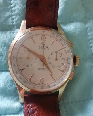 Cronografo Olma 38/39mm. Placcato oro