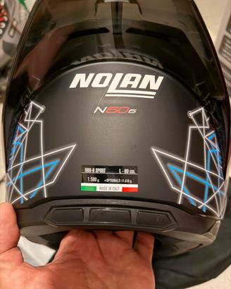 Casco moto Nolan N60 + visiera blu specchio