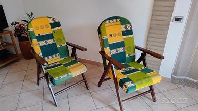 due poltrone da giardino regolabili