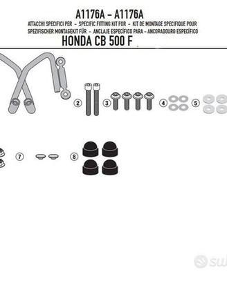 ATTACCHI GIVI A1176A PER CUPOLINO GIVI 1176A HONDA