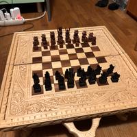 Scacchi in legno valigia/tavolino