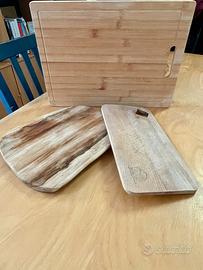 3 taglieri rustici in legno