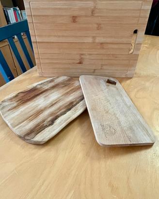3 taglieri rustici in legno
