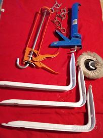 Mini lotto staffe , pistole silicone, molle