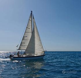 Barca a vela con carrello stradale