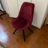 Sedia bordeaux in velluto
