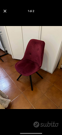 Sedia bordeaux in velluto